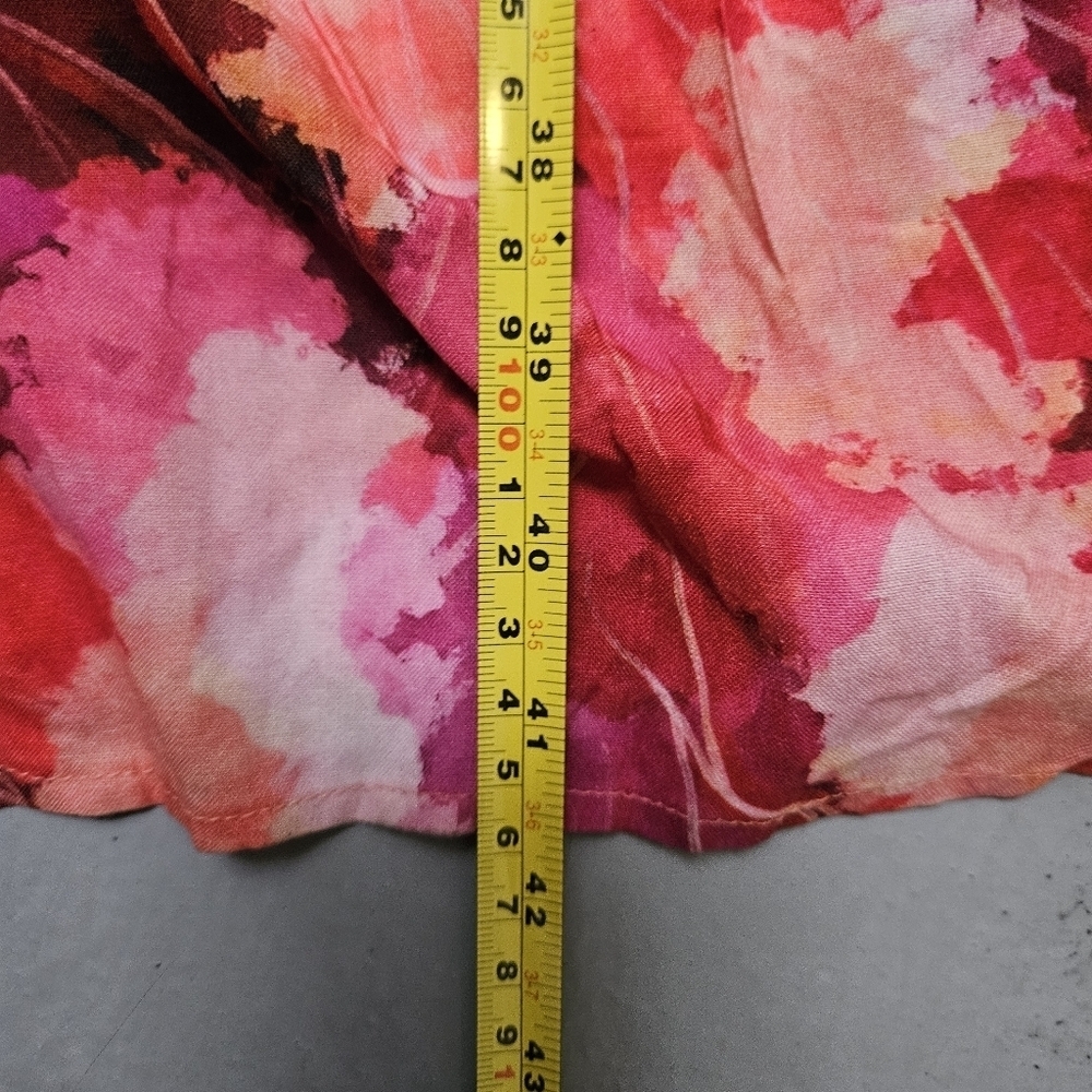 Lemoncurve Sz L Floral Coastal Tiered Flowy Maxi Button DownDress Quater Sleeve - Picture 13 of 16
